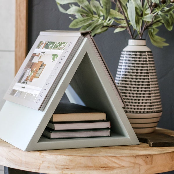 Triangular Book Holder Digital Woodworking Plans. Craftsmanship Unleashed. Elevate Your Book Display!  #WoodworkingDIYPlans