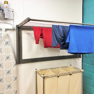 Fold Down Laundry Drying Rack Digital Woodworking Plans: Upgrade Your Laundry Space. Functionality Meets Style