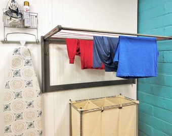 Escorredor de roupa dobrável Planos de marcenaria digital: atualize seu espaço de lavanderia. Funcionalidade encontra estilo