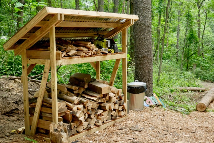 Firewood shed roof best sale
