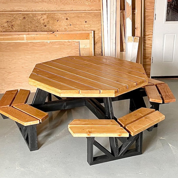 Octagon Picnic Table Etsy