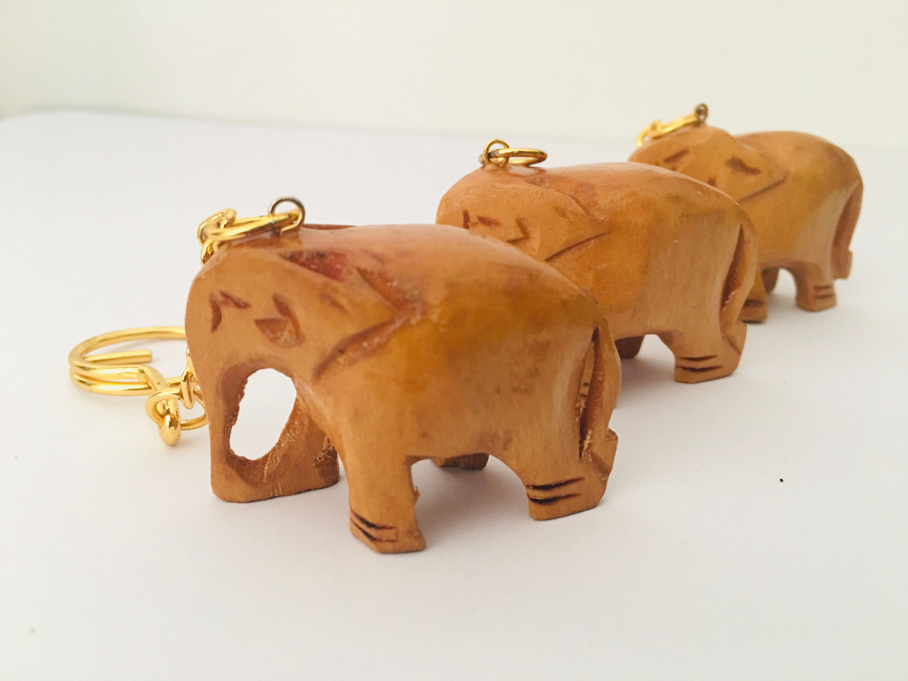 Sri Lankan Handmade Wooden Elephant Key Tag Figure Birth Day Etsy