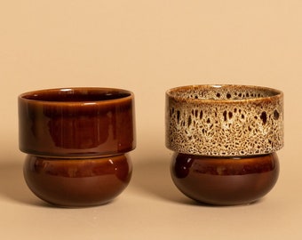 Set Of 2 Flower Pots, Large and Large Pot, Mini Succulent Pot, Cactus Planter, Honey1 & Honey2, Minimalist Pot  Mini Pottery