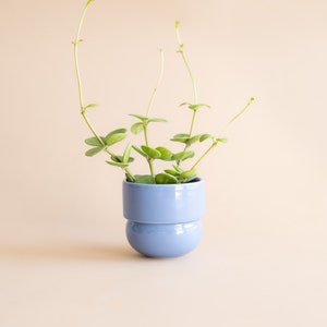Small Succulent Pot, Mini Succulent Pot, Cactus Planter, Blue Pot, Minimalist Pot, Cactus Planter, Mini Pottery image 1