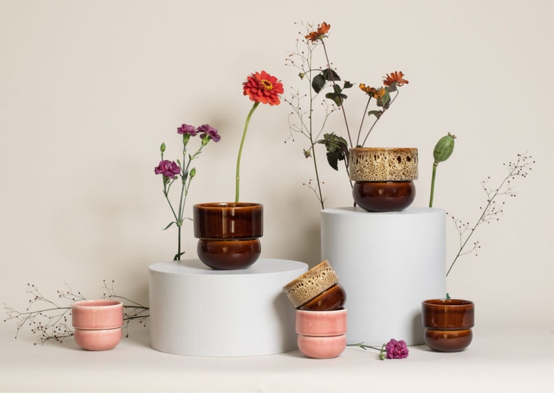 Small Succulent Pot, Mini Succulent Pot, Cactus Planter, Blue Pot, Minimalist Pot, Cactus Planter, Mini Pottery image 3