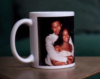 Custom Mug - White Ceramic 11 OZ Mug - Add Logo or Photo - Valentines, Anniversary, Mothers Day or Birthday Gift