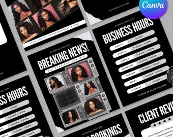 4 Instagram Flyer | In Canva | bearbeiten März Social Media Content | Hair Stylist, Lash Tech, Nail Tech, Wachsenthaarung