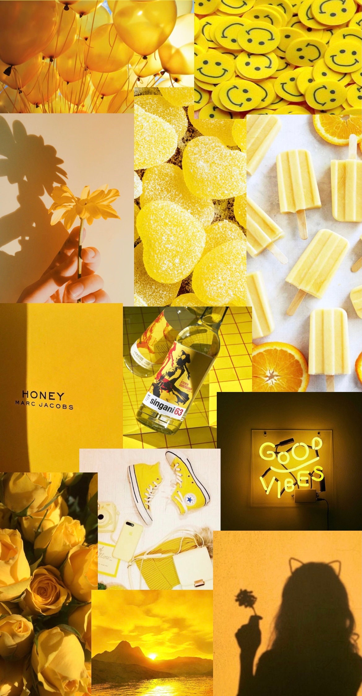 Sticker | yellow Polaroid | camera | Cute | Aesthetic | yellow 