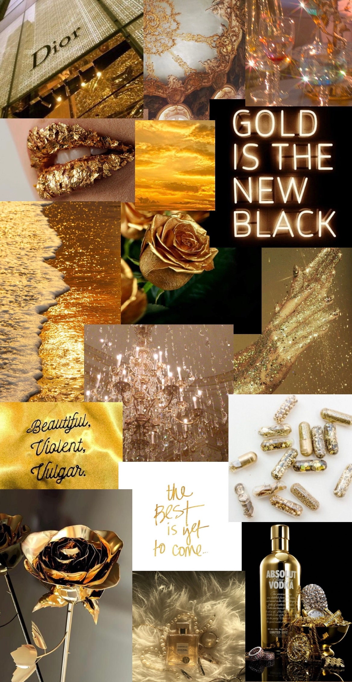 Gold aesthetic wallpaper deals