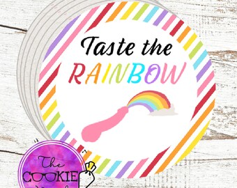 St Patrick's Day Taste the Rainbow Printable 2" Round Treat Tag