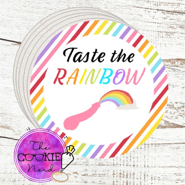 St Patrick's Day Taste the Rainbow Printable 2" Round Treat Tag