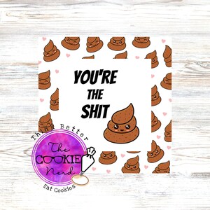 Afdrukbaar 2" vierkant 1 april "You're the Shit" cadeaukaartje