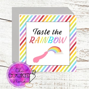 St Patrick&#39;s Day Taste the Rainbow Printable 2&quot; Square Treat Tag