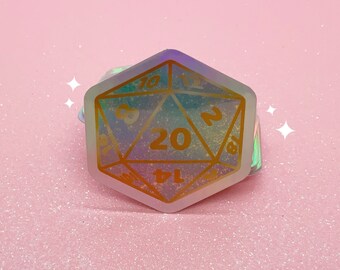 D20 Holographic Sticker
