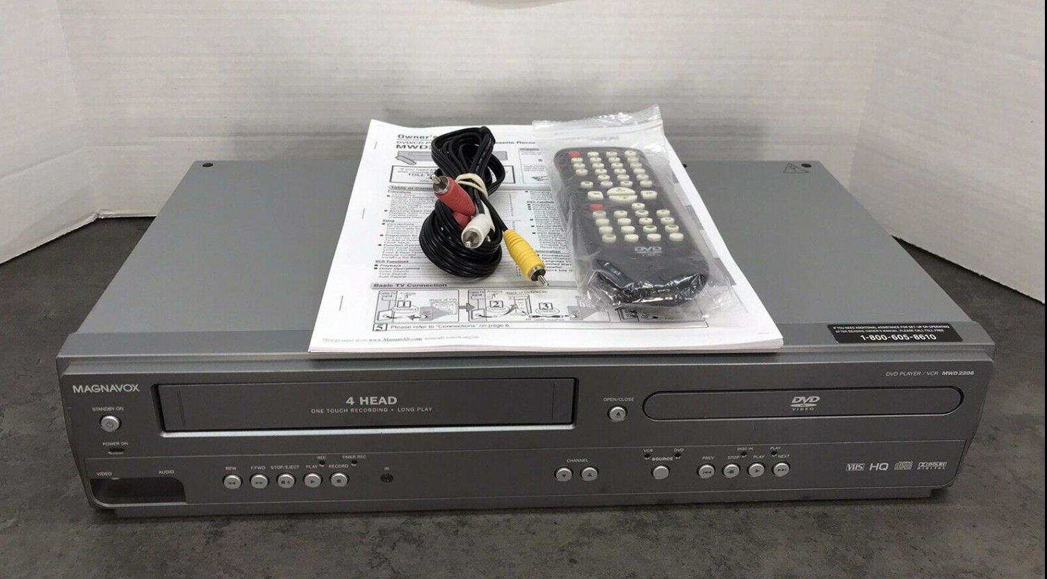 Magnavox DVD/VCR Combo Player 4HEAD HIFI VHS Recorder Model MWD2206