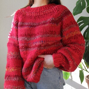 Zero-Waste, Ruby Red Knit Sweater