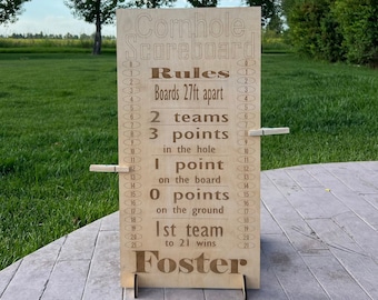 Personalized Cornhole Score Board and Rules SVG, Laser Cut Game Board for Lawn Games and Yard Games