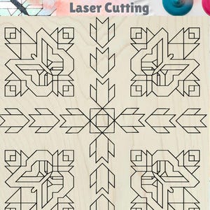 4-Butterfly Barn Quilt SVG, Farmhouse Patchwork Laser Cut File (Digital Download)