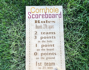 Personalized Cornhole Score Board and Rules SVG, Laser Cut Game Board for Lawn Games and Yard Games