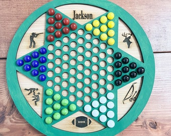Chinese Checkers Board Game, Games for Kids, SVG Files, Layered SVG, Game Pieces Laser Cut Files