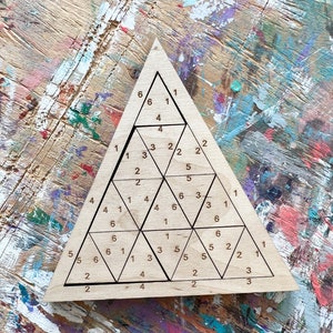 Triangle Puzzles for Adults SVG, Wooden Brain Teaser Desk Toys laser file, Mind Puzzle image 1