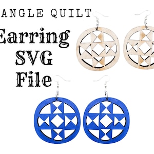 Paquete SVG de pendientes de colcha de granero / Juego de 3 divertidos y originales / Proyecto Lightburn, Inkscape, Glowforge / Joyería rústica minimalista cortada con láser en madera