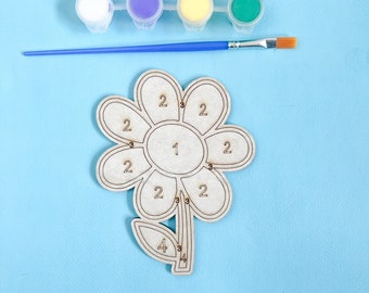 SVG Flowers Paint by Number Kit, Kids Paint Kit Laser Cut Files, Lightburn and Glowforge Files