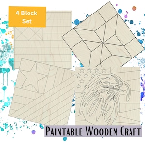 American Flag Barn Quilt SVG Cut File Bundle: Eagle & Friendship Star (Digital Download)