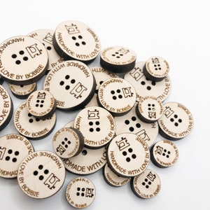 Wooden Buttons SVG, Handmade with Love Laser Cut Files, Knitting Button SVG image 6