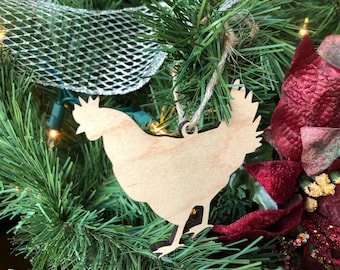 Chicken Ornament SVG, Hen Ornament SVG Cut File for Glowforge