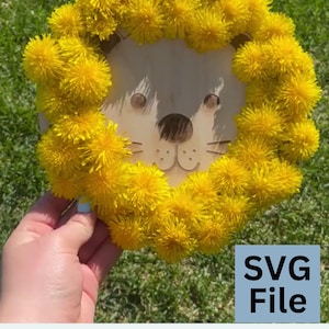 Dandelion SVG Laser Cut Files, Spring Lion Activity for Kids, Lion SVG Cutting File