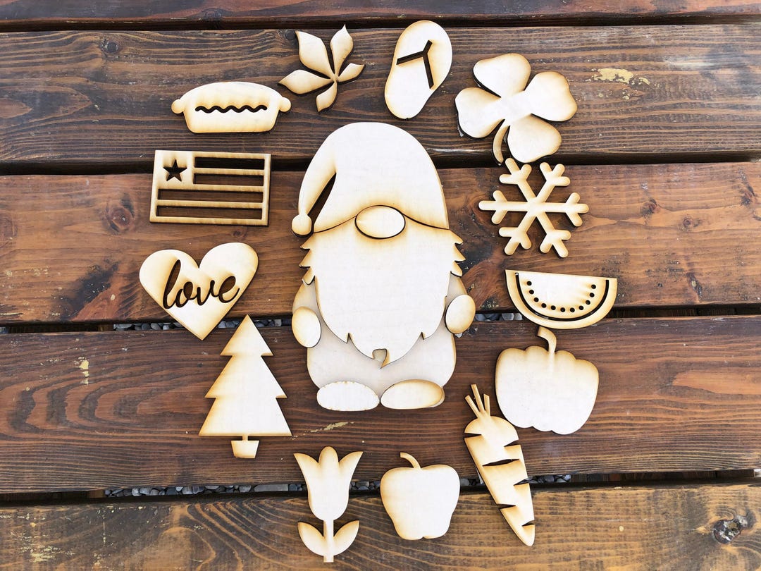 Seasonal Gnome SVG, Laser Cut Files SVG Bundle | Interchangeable Sign ...