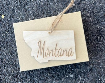 Montana SVG Christmas Ornaments, Wooden United States SVG, Ornament SVG, Wood Laser Cut Vector Files