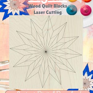 Star Burst Barn Quilt SVG, Laser Cut File Digital Download, Wood Wall Art Pattern, Farmhouse Porch Decor, DIY Yard Sign Template
