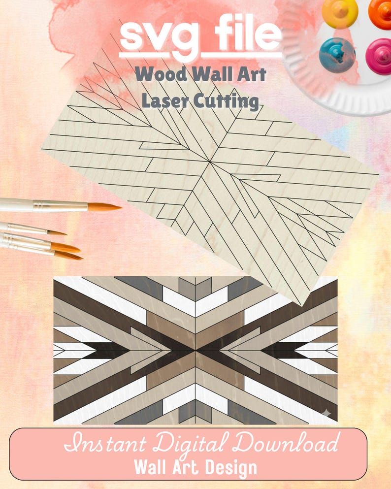 Aztec Quilt Block SVG Mosaic Sign Laser Cut Plans, Barn Quilt Stencil Laser Cutter Files