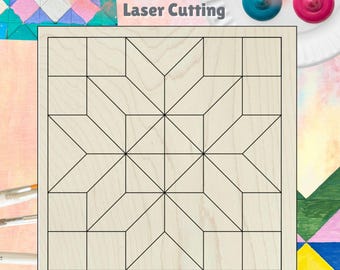Swoon Quilt Block SVG, Barn Quilt Laser Cut File (Digital Download)