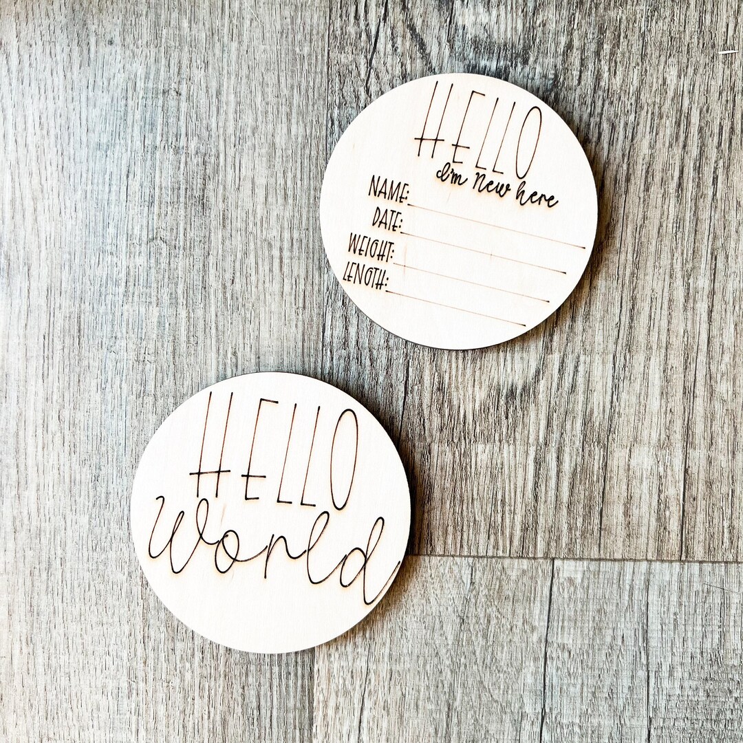 Baby Milestone Photo Props: Hello World SVG Laser Cut Files - Etsy