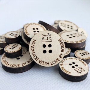 Wooden Buttons SVG, Handmade with Love Laser Cut Files, Knitting Button SVG image 4