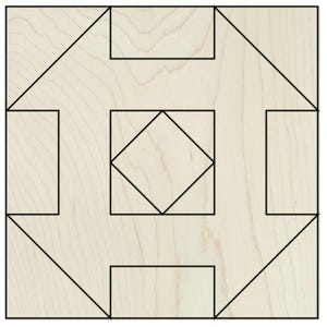 Archivo SVG de corte de colcha de granero cuadrada griega, patchwork de granja clásica