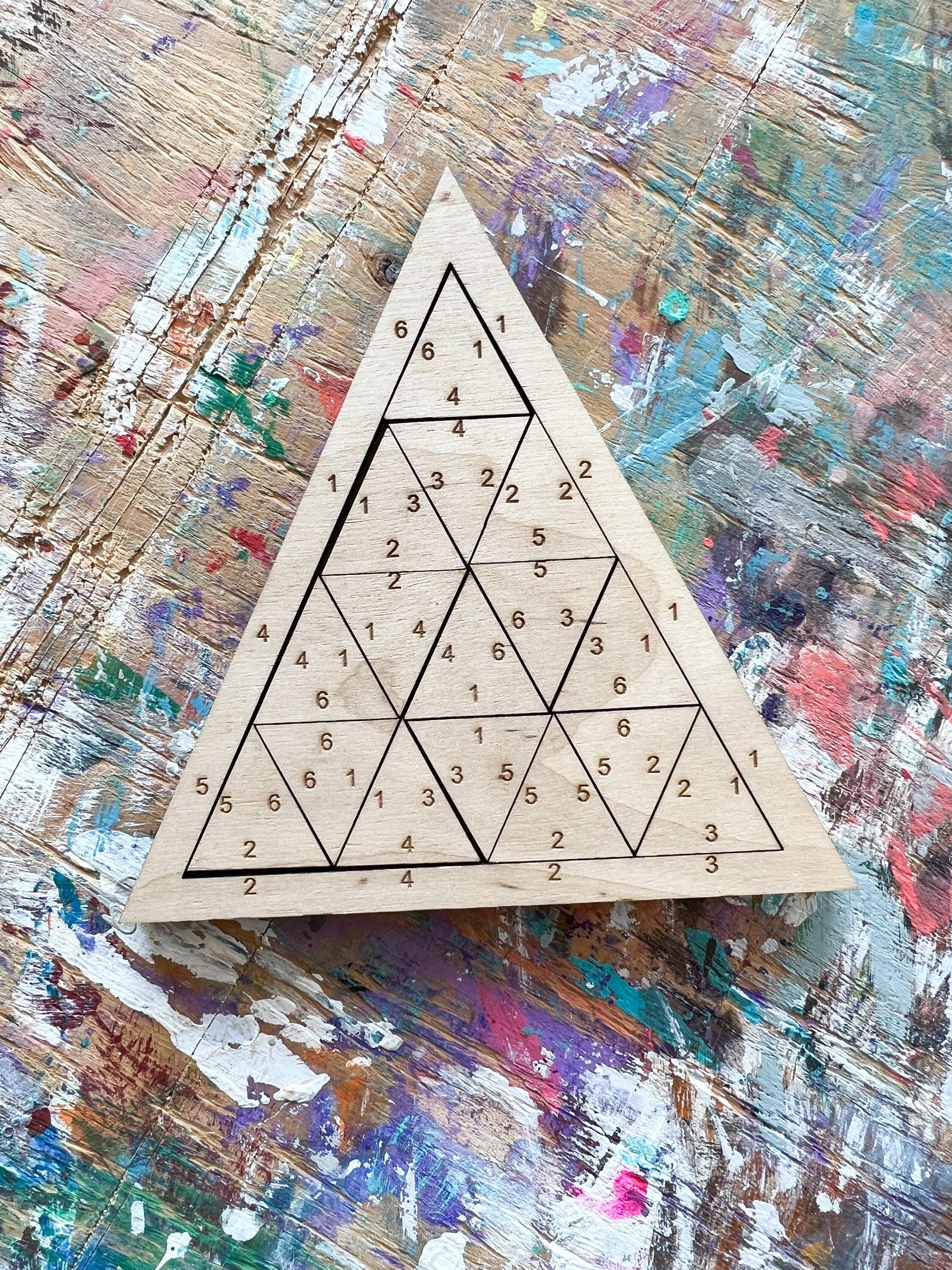 Triangle Puzzles for Adults SVG, Wooden Brain Teaser Desk Toys laser file, Mind Puzzle