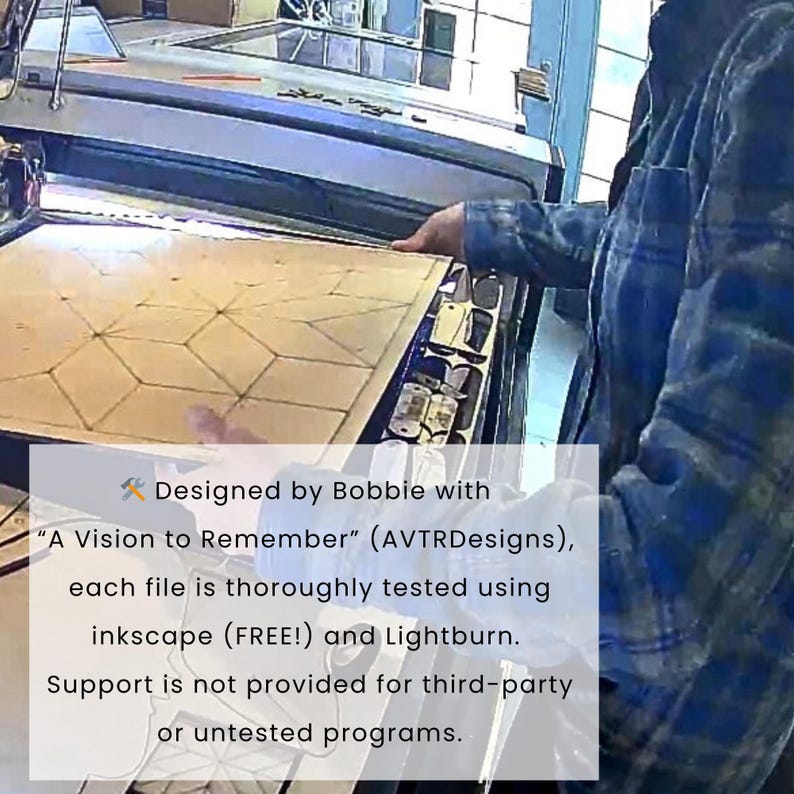 A person is operating a machine that appears to be a 3D printer, with a text overlay providing information about the machine's capabilities.