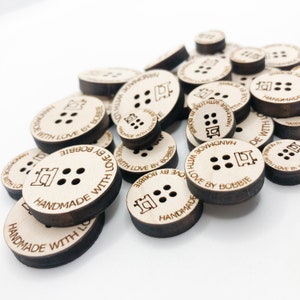 Wooden Buttons SVG, Handmade with Love Laser Cut Files, Knitting Button SVG image 7