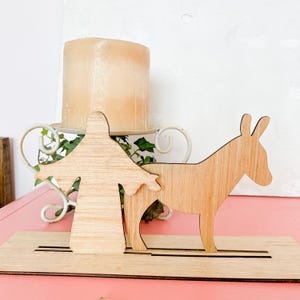File SVG della Natività di Pasqua di 10 giorni, file SVG del Presepe della Settimana Santa tagliato al laser, Shelf Sitters