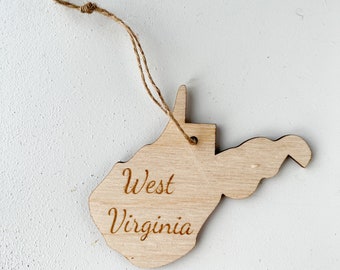 West Virginia SVG Christmas Ornaments, United States SVG, Ornament SVG, Laser Cut Vector