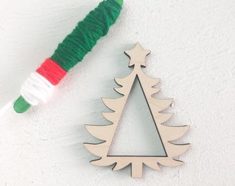 Christmas Tree Weaving Loom SVG: Laser Cut File | Holiday Decor Shape Pine Tree | Weaving Loom diy xmas Kids School Project