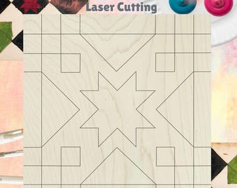 Cottage Chic Star Barn Quilt SVG, Laser geschnitten Datei digitaler Download