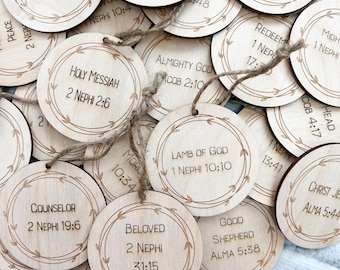 25 Names of Christ Book of Mormon SVG Files Christmas Ornaments, Laser Cut Advent Calendar Christmas SVG Files, 25 Names of Jesus