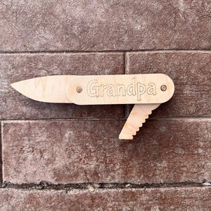 Wooden Pocket Knife SVG, Personalized Name Engraving Toy Laser Cut File, Cub Scout and Boys Gift