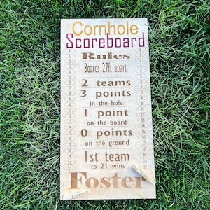 Personalized Cornhole Score Board and Rules SVG, Laser Cut Game Board for Lawn Games and Yard Games