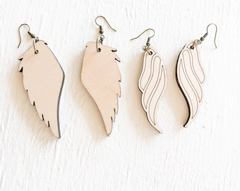Angel Wing Earrings SVG Bundle, Fairy Wing Earrings Wood Earring Blanks Wood Earring SVG